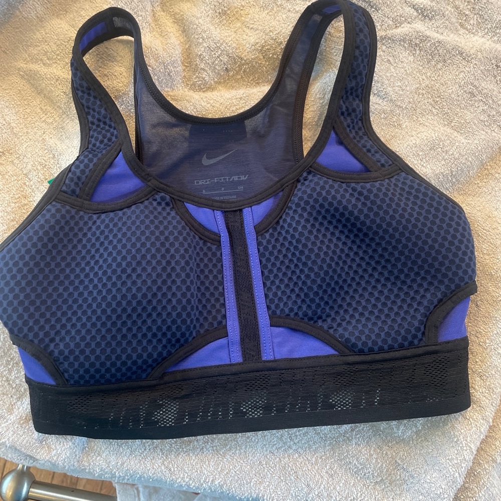 NIKE Ultra Breathe SPORTS BRA blue small Pro Running Support Sz s